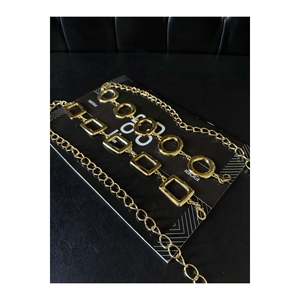 2-Piece Square Ring Detailed Women's Waist <b>Chain</b> Waist <b>Belt</b>, Dress <b>Belt</b>, Skirt <b>Belt</b>, Trouser <b>Belt</b> - Multicolor - Product Image 1
