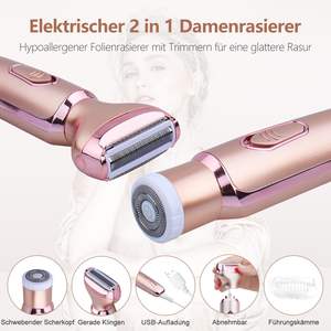 Afeitadora Eléctrica Portátil para Mujer 2 en 1, Húmeda y Seca, con Doble Cuchilla para Cara, Brazos, Piernas, Axilas y Línea del Bikini, Resistente al Agua - Product Image 6