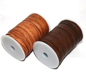 Meilleure vente 6mm plat noir en cuir véritable cordon 5mm sangles laisses pour la fabrication de bijoux résultats de bijoux composants Compone - Product Image 4