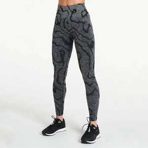 Entraînement imprimé taille haute élastique pantalon de course extensible dans les quatre sens Push up Hip Gym Fitness Leggings - Product Image 5