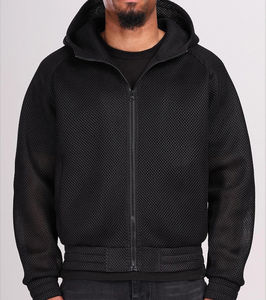 2026 Vente en gros – Veste confortable et respirante en maille douce, coupe-vent personnalisée, entièrement zippée, avec doublure en polyester/coton et fibre de bambou, col montant - Product Image 5