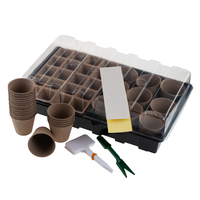 Kit de démarrage pour semis en plastique biodégradable, 20 alvéoles, noir transparent, pots de serre rectangulaires pour plateaux de pépinière