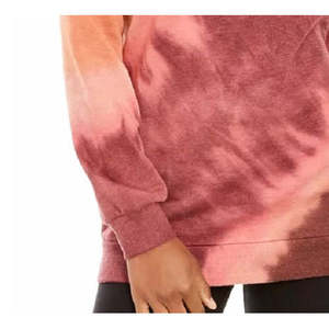 Felpa Crop Top Sportiva da Donna Ultra Flirt in Cotone 100% Lavorato a Maglia, Viola Scuro, con Stampa Tie-Dye, Taglia S - Product Image 3