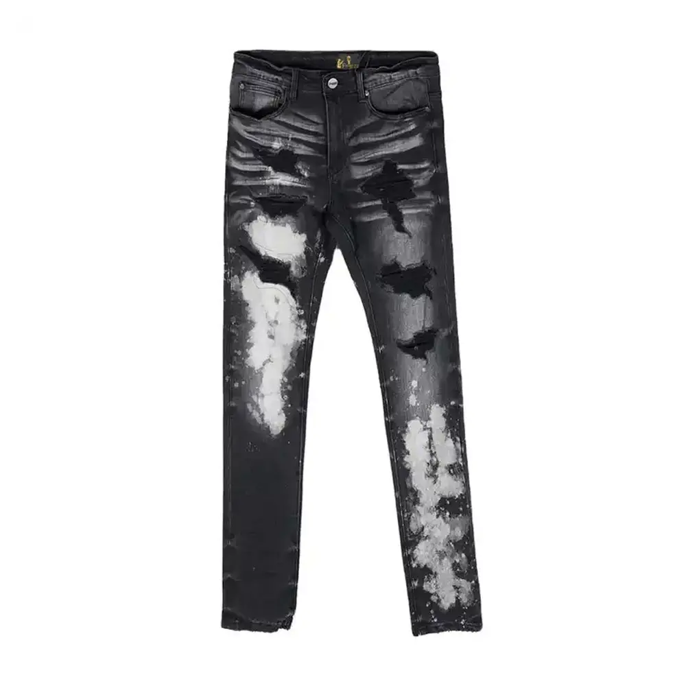 Nieuwe Mode Effen Kleur Distressed Custom Design Slanke Jeans Voor Mannen Skinny High Men Jeans Denim Broek Tegen Wholesales Prijzen