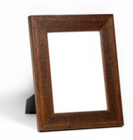 Cadre photo rectangulaire en bois noir pour présentation sur table, écologique et durable, design classique