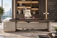 Chaise de bureau de direction en cuir de luxe, dossier haut, ergonomique, pivotante, avec assise en cuir véritable et base à cinq branches en alliage d'aluminium