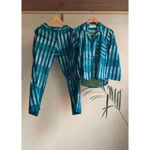 Coastal Calm <b>Lounge</b> <b>Set</b>-Breathable Woven <b>Two</b>-<b>Piece</b> Relaxation Wear - Product Image 2