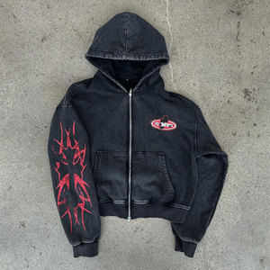 เสื้อครอปแบบมีฮู้ดสำหรับผู้ชายเสื้อครอปขอบล่างไม่มีเชือกรูดแบบเรียบๆโลโก้ออกแบบได้ตามต้องการ - Product Image 5