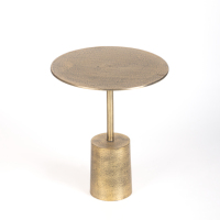 Table d'appoint en aluminium décorative antique et moderne pour la maison avec finition dorée Table d'appoint ronde pour salon et chambre à coucher