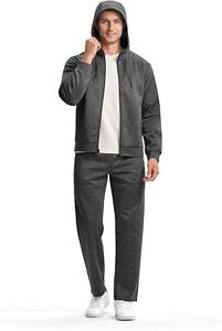 Conjunto Deportivo de 2 Piezas para Hombre, Sudadera con Capucha y Pantalones Deportivos con Cordón, Estilo Atlético, 100% Algodón, Manga Larga, Informal - Product Image 3