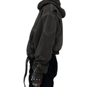 เสื้อมีฮู้ดสำหรับผู้ชายและ2025ใหม่ล่าสุดเสื้อครอปแบบมีฮู้ดใส่ได้ทั้งชายและหญิงผ้าคอตตอนฟอกกรดมีฮู้ดแฟชั่นล่าสุด - Product Image 4