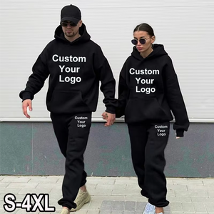 Custom Your Logo Winter Printed Women's <b>Hoodies</b> Pants 2Pcs/Sets Fleece Sweatpants <b>Gym</b> Fitness Elastic Waist Sportswear - Product Image 1
