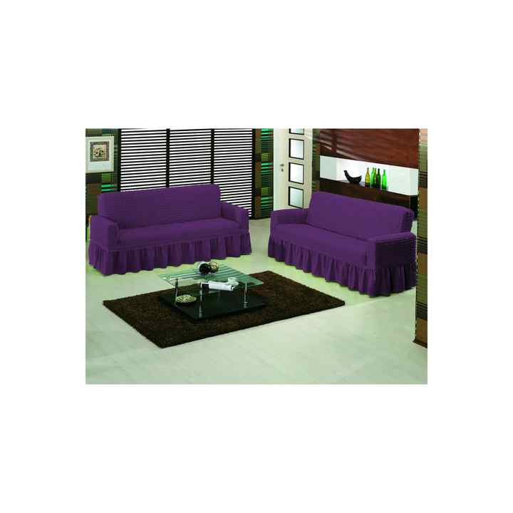 Bürümcük 2 Pieces Sofa Cover Maxi Model Purple