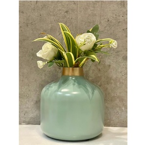 El último florero decorativo de Metal con acabado dorado martillado para el hogar y la Oficina, floreros decorativos de mesa - Product Image 5