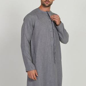 Luxury Custom Made <b>Men</b> Thobe Elegant Long Sleeve Islamic <b>Robe</b> High Quality Breathable Fabric Stylish Arabian Attire - Product Image 4