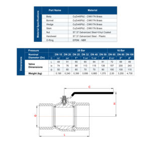 Válvula de Compuerta de Latón - Product Image 5