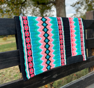 Western Show Horse Saddle Blanket Diseño de Nueva Zelanda Manta de sillín de lana hecha a mano Top Wool Saddle Pad Size - Product Image 1