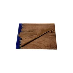 เขียงไม้เรซิ่นสีขาวพร้อมขอบไม้มะม่วงสำหรับเสิร์ฟผลไม้แบบปรับแต่งได้ - Product Image 5