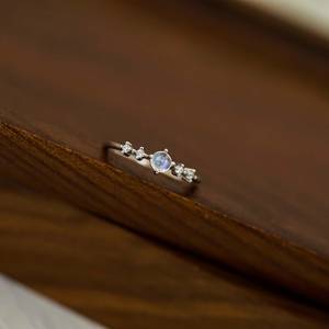 Handmade Vintage Engagement <b>Ring</b> Blue Moonstone Rainbow Sterling Fine <b>Indian</b> Jewelry Trusted Seller Mehrajudin Gems Model 003 - Product Image 1
