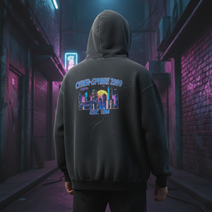 Sweat à capuche en molleton 100% coton vintage des années 90, style bootleg rap, 360 g/m², noir anthracite délavé, coupe classique, streetwear graphique - Product Image 5