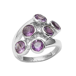 Dwarkas Most Popular Amethyst Stone Rings 925 Sterling Silver Bezel Setting Classic Gemstone Jewelry Ready Stock Wholesale for - Product Image 2