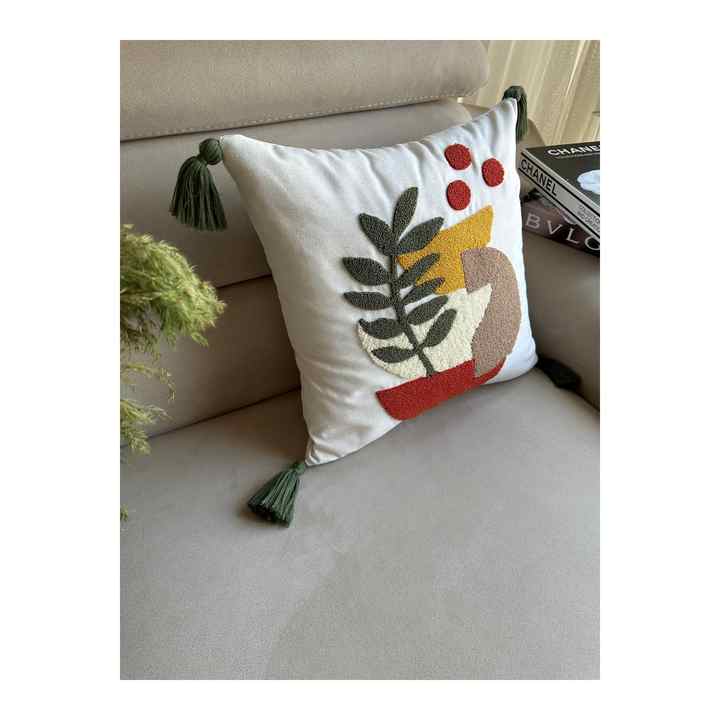 PUNCH EMBROIDERED CUSHION COVER