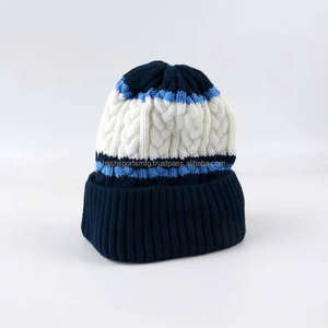 Bonnets en tricot à revers d'hiver personnalisés, broderies, beanies, couleur unie, unisexe, chapeaux chauds - Product Image 4