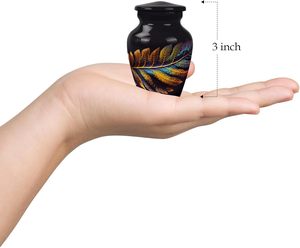 Mini urnas de recuerdo funerario de hojas de otoño coloridas para cenizas humanas, urna de cremación masculina y femenina, cenizas humanas para adultos, tamaño personalizado para adultos - Product Image 6