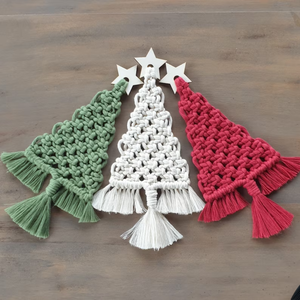 Fait à la main bon prix macramé arbre de Noël pin tenture murale décoration de vacances de Noël du Vietnam - Product Image 4