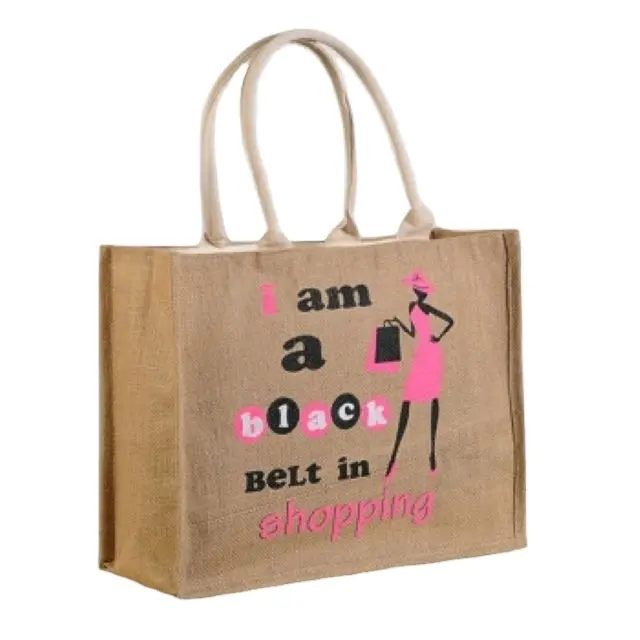 Jute Bags With Rope Handle shopping Kitchen Bag Things Printed Lunch Large size customized logo natural color