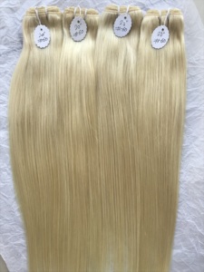 Wholesale Cambodian Malaysian Cuticle Aligned Straight Smooth #60 Silky Wefted Remy Virgin Human Hair Extensions India Vendor - Product Image 2