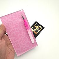 Nouveaux carreaux de cils à imprimé léopard guépard rose blush forme rectangulaire avec aimants pour une forte tenue des cils vente chaude prdouct