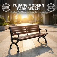 Banc de parc commercial moderne YUBANG, assise en métal perforé, résistant aux intempéries, revêtement en poudre, pour place publique, jardin