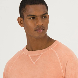 Sudadera Personalizada al por Mayor Rosa Melocotón Lavado con Cuello Redondo para Hombre, Manga Raglán, Forro Polar, Fabricante, Venta al por Mayor, Streetwear 2026 - Product Image 4
