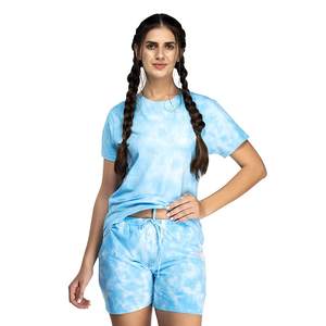 Conjunto de Pijama de Algodón 100% Tejido con Tinte Anudado, Suave y Transpirable, con Cintura Elástica y Cordón Ajustable, Top y Pantalones Cortos con Logotipo Personalizable - Product Image 2