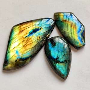 พลอยไฟหลายชิ้นทำจากลาบราดอไรต์สีฟ้ารูปทรงแฟนซีธรรมชาติคุณภาพสูง AA + - Product Image 2