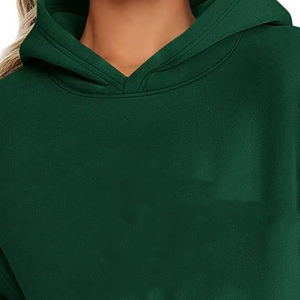 Patrón personalizado de las mujeres streetwear Oversize pulóver con capucha de invierno Casual mangas raglán sudadera bordado tejido con capucha - Product Image 4