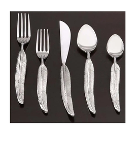 Couverts de voyage portables personnalisés, ustensile de bureau réutilisable en acier inoxydable avec poignée sculptée en acier miroir - Product Image 4