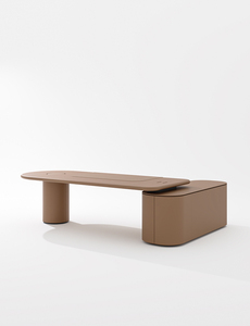 Escritorio Ejecutivo en Forma <span class=keywords><strong>de</strong></span> L <span class=keywords><strong>de</strong></span> Madera Maciza y Superficie <span class=keywords><strong>de</strong></span> Cuero <span class=keywords><strong>de</strong></span> Lujo con Cajón para Archivos - Product Image 4