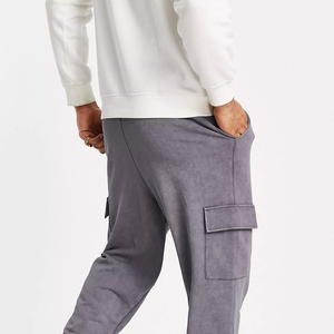 Pantalones de chándal de felpa francesa de carga hechos a medida para hombre, ropa de calle con diseño de lavado ácido, pantalones de Hip Hop para hombre - Product Image 4
