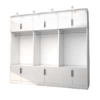 Armoire de chambre moderne en bois de chêne massif avec charnières de porte, penderie multifonctionnelle pour salle familiale