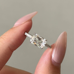 Anillo de compromiso de mujer de moissanita de corte brillante redondo de 2,2 quilates de alta calidad 14K blanco/amarillo/chapado en oro rosa precio al por mayor - Product Image 1