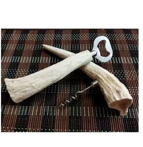 2024 nouvelle poignée en corne de chèvre fabriquée à la main ouvre-bouteille en corne de buffle tire-bouchon à vin et à bière pour l'ouverture de bouteille de boisson froide - Product Image 3