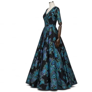 ชุดราตรีทรงบอลกาวน์ คอวี ผ้าโพลีเอสเตอร์ พิมพ์ลายดิจิทัล หรูหรา สำหรับงานเลี้ยง งานแต่งงาน ชุดออกงานทางการ ขายส่ง - Product Image 5