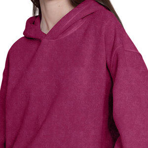 Cuello con capucha Regular FitCasual Streetwear Drop Shoulder Figuras Transpirable Ecológico Sudaderas con capucha de punto Ácido Lavado Sudadera con capucha Mujer - Product Image 4