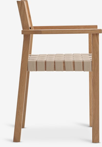 Fauteuil moderne avec cadre en bois naturel et sangles en textile - Product Image 3