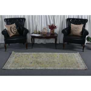 Vintage 3.3 X 6.8ft vert bleu Patchwork tapis classique grande surface turc laine jonc de mer tapis Latex pour couloir chambre tapis - Product Image 3