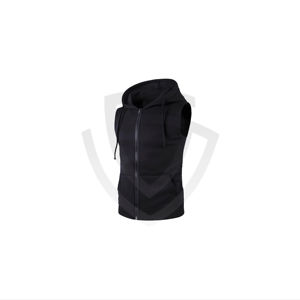 <b>Mens</b> Winter Hoodies 100% Polyester Gym Workout with Zipper Pocket <b>Sleeveless</b> Breathable Bodybuilding Muscle - Product Image 1