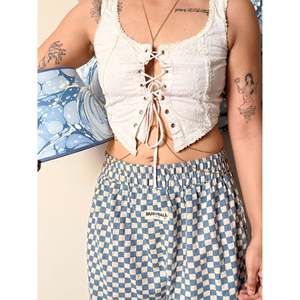 Pintresty Light Blue Pant Woven Fabric Soft <b>Checks</b> Size Chart in Description - Product Image 1
