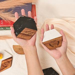 Posavasos epoxi hechos a mano personalizados de primera calidad, almohadillas para bebidas de resina brillante, REGALOS FESTIVOS, Decoración de mesa elegante, posavasos de piedra, Estilo clásico - Product Image 2